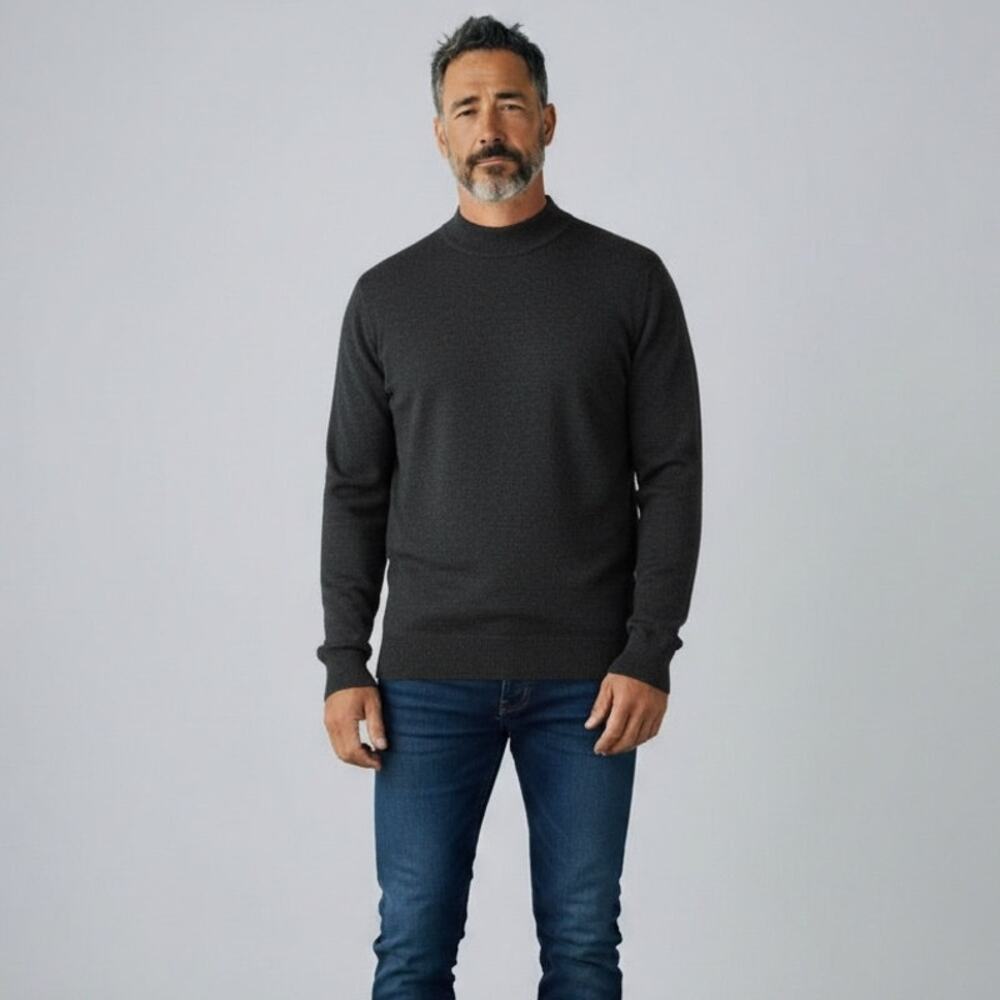 Giorgiolini of Italy Pure Merino Wool Sweater Mens Sz XL Charcoal Gray Classic